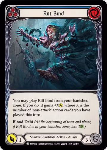 Rift Bind (Blue) (MON176), Monarch — Flesh & Blood card price