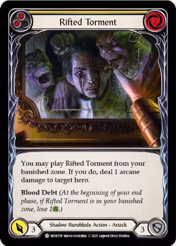 Rifted Torment (Yellow) (MON178), Monarch — Flesh & Blood card price