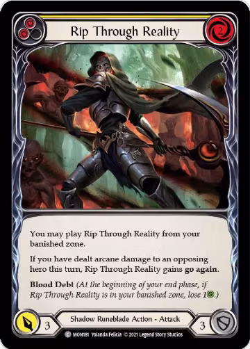Rip Through Reality (Yellow) (MON181), Monarch — Flesh & Blood card price