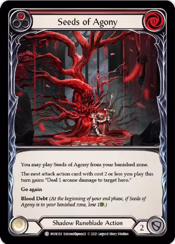 Seeds of Agony (Red) (MON183), Monarch — Flesh & Blood card price