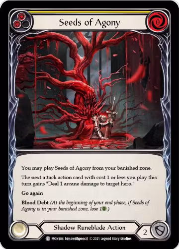 Seeds of Agony (Yellow) (MON184), Monarch — Flesh & Blood card price