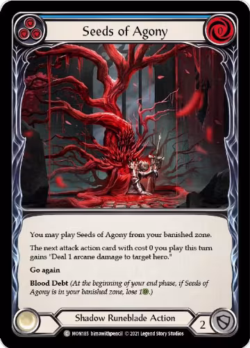 Seeds of Agony (Blue) (MON185), Monarch — Flesh & Blood card price