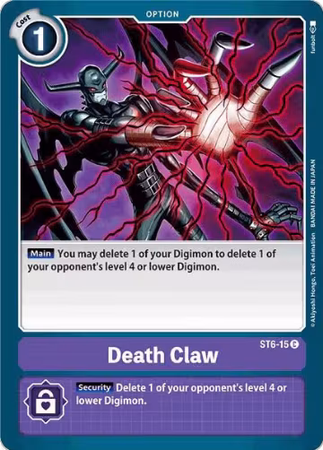 Death Claw (ST6-15 C), Starter Deck 06: Venomous Violet — Digimon card price