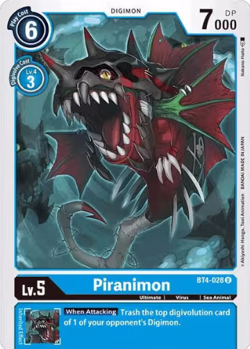 Piranimon (BT4-028 U), Great Legend — Digimon card price