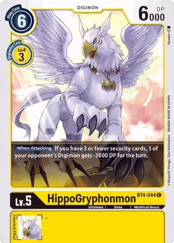 HippoGryphonmon (BT4-044 C), Great Legend — Digimon card price