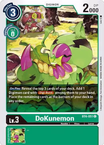 DoKunemon (BT4-051 C), Great Legend — Digimon card price