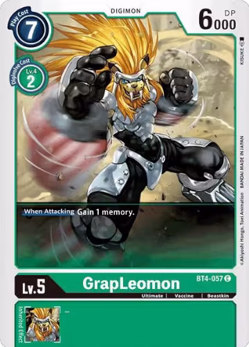 GrapLeomon (BT4-057 C), Great Legend — Digimon card price