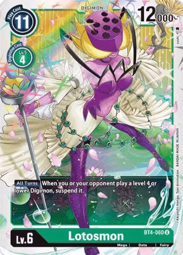 Lotosmon (BT4-060 U), Great Legend — Digimon card price