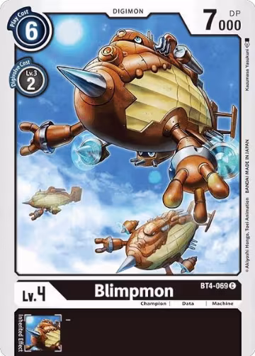 Blimpmon (BT4-069 C), Great Legend — Digimon card price