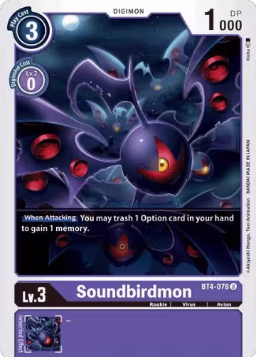 Soundbirdmon (BT4-078 U), Great Legend — Digimon card price
