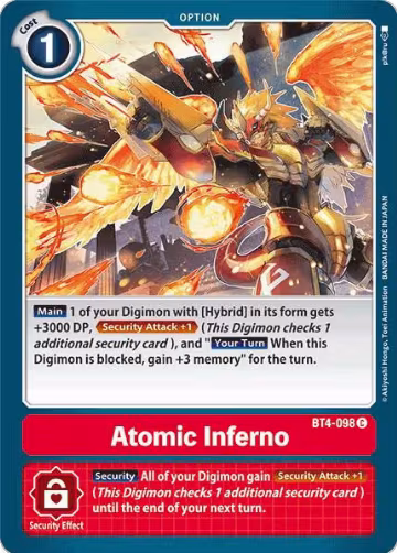 Atomic Inferno (BT4-098 C), Great Legend — Digimon card price