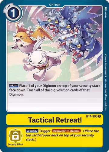 Tactical Retreat! (BT4-105 U), Great Legend — Digimon card price