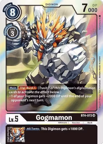 Gogmamon (BT4-072 SR), Great Legend — Digimon card price