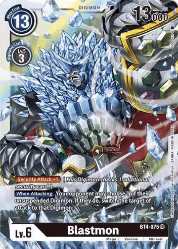 Blastmon (BT4-075 SR), Great Legend — Digimon card price