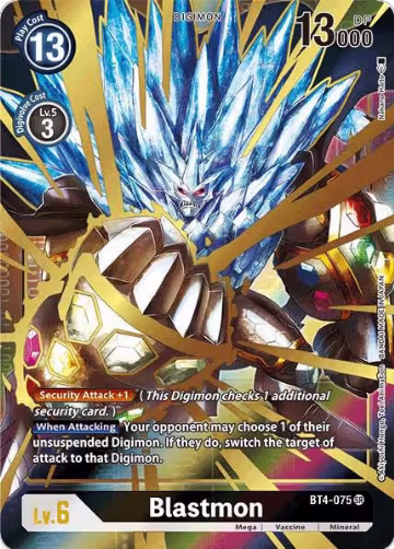 Blastmon (Alternate Art) (BT4-075 SR), Great Legend — Digimon card price