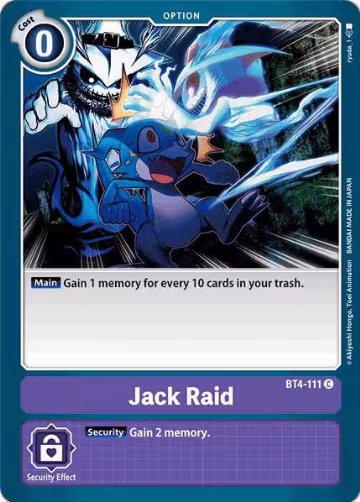 Jack Raid (BT4-111 C), Great Legend — Digimon card price