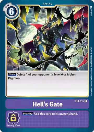 Hell's Gate (BT4-112 R), Great Legend — Digimon card price