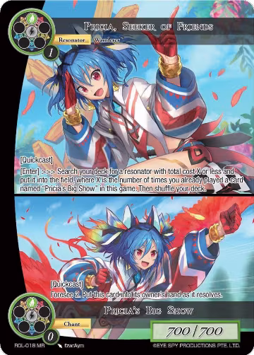 Pricia, Seeker of Friends // Pricia's Big Show (ROL-018), Rebirth of Legend — Force of Will card price