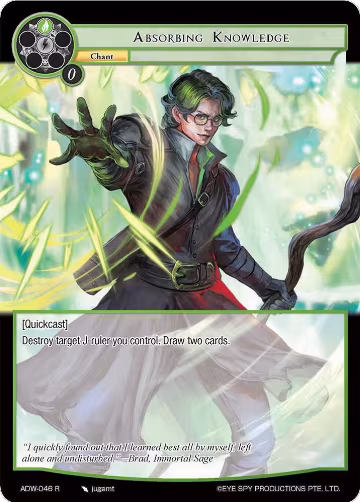 Absorbing Knowledge (ADW-046), Assault into the Demonic World — Force of Will card price