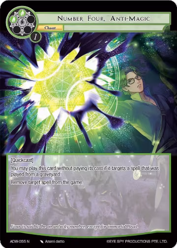 Number Four, Anti-Magic (ADW-055), Assault into the Demonic World — Force of Will card price