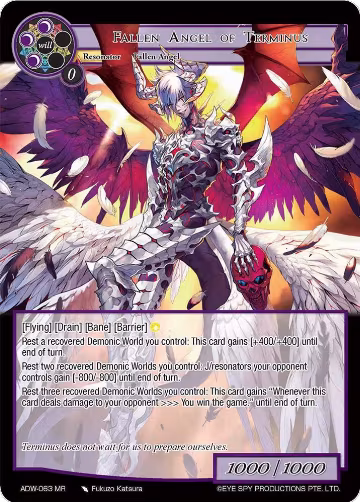Fallen Angel of Terminus (ADW-063), Assault into the Demonic World — Force of Will card price