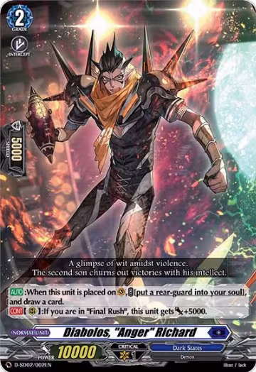 Diabolos, "Anger" Richard (D-SD02/002EN), D-SD02: Danji Momoyama -Tyrant Tiger- — Vanguard card price