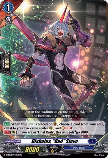 Diabolos, "Bad" Steve (D-SD02/003EN), D-SD02: Danji Momoyama -Tyrant Tiger- — Vanguard card price