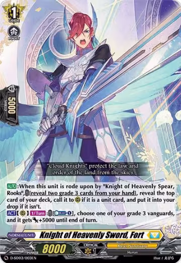 Knight of Heavenly Sword, Fort (D-SD03/003EN), D-SD03: Tohya Ebata -Apex Ruler- — Vanguard card price
