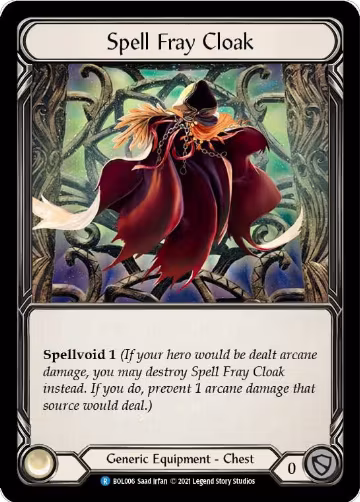 Spell Fray Cloak (BOL006), Blitz Deck: Monarch - Boltyn — Flesh & Blood card price