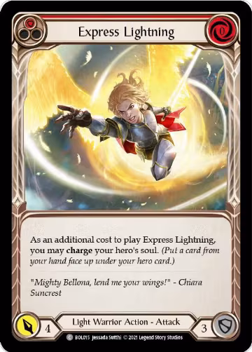Express Lightning (Red) (BOL015), Blitz Deck: Monarch - Boltyn — Flesh & Blood card price