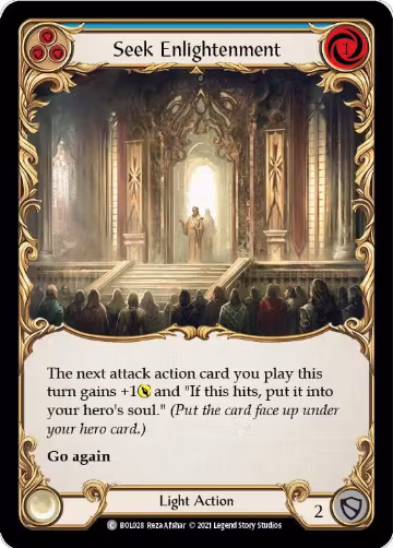 Seek Enlightenment (Blue) (BOL028), Blitz Deck: Monarch - Boltyn — Flesh & Blood card price