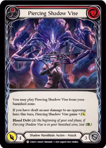 Piercing Shadow Vise (Red) (CHN010), Blitz Deck: Monarch - Chane — Flesh & Blood card price