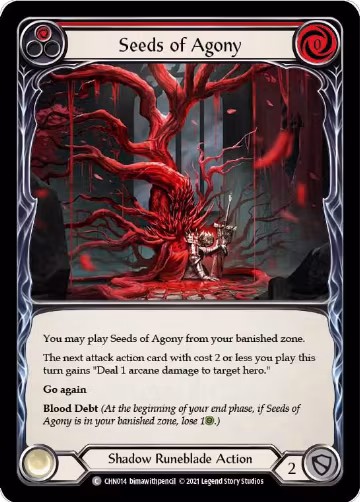 Seeds of Agony (Red) (CHN014), Blitz Deck: Monarch - Chane — Flesh & Blood card price