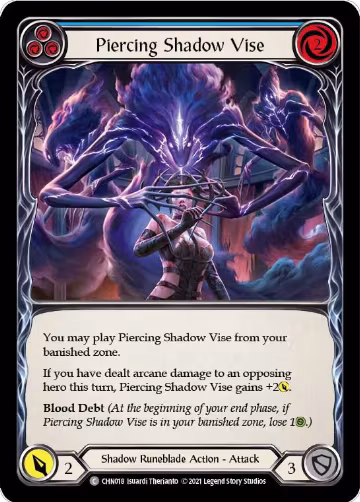 Piercing Shadow Vise (Blue) (CHN018), Blitz Deck: Monarch - Chane — Flesh & Blood card price
