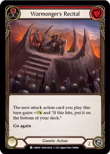 Warmonger's Recital (Red) (CHN028), Blitz Deck: Monarch - Chane — Flesh & Blood card price