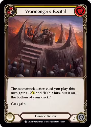 Warmonger's Recital (Yellow) (CHN029), Blitz Deck: Monarch - Chane — Flesh & Blood card price