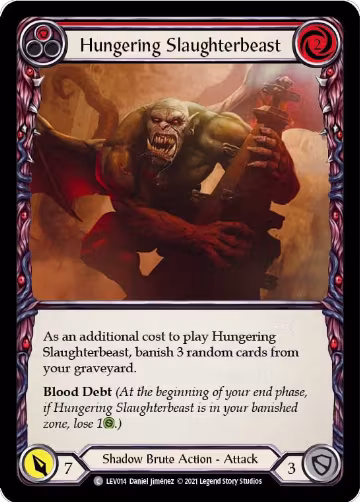 Hungering Slaughterbeast (Red) (LEV014), Blitz Deck: Monarch - Levia — Flesh & Blood card price