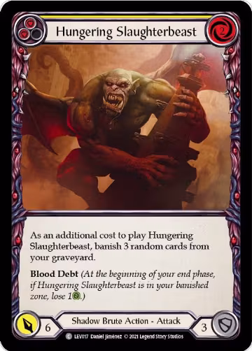Hungering Slaughterbeast (Yellow) (LEV017), Blitz Deck: Monarch - Levia — Flesh & Blood card price