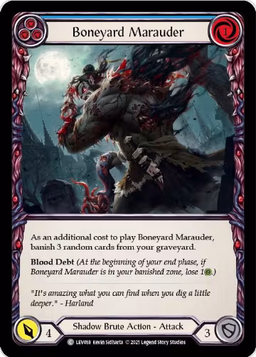 Boneyard Marauder (Blue) (LEV018), Blitz Deck: Monarch - Levia — Flesh & Blood card price