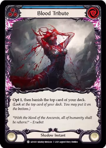 Blood Tribute (Blue) (LEV025), Blitz Deck: Monarch - Levia — Flesh & Blood card price