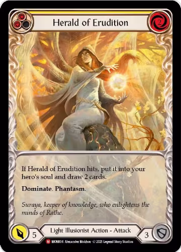 Herald of Erudition (Extended Art) (MON004), Monarch — Flesh & Blood card price
