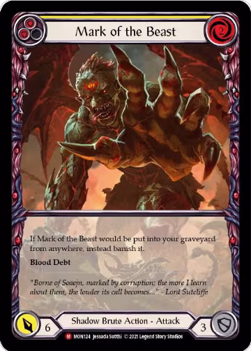 Mark of the Beast (Extended Art) (MON124), Monarch — Flesh & Blood card price