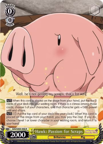 Hawk: Passion for Scraps (SDS/SX03-006 R), The Seven Deadly Sins — Weiß Schwarz card price