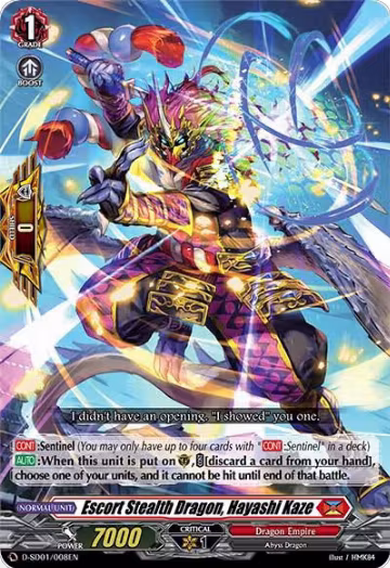 Escort Stealth Dragon, Hayashi Kaze (D-SD01/008EN) — card price