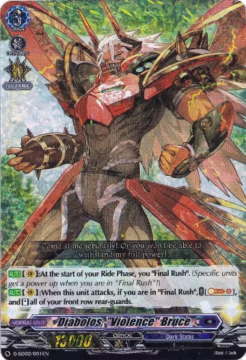 Diabolos, "Violence" Bruce (RRR Foil) (D-SD02/001EN), D-SD02: Danji Momoyama -Tyrant Tiger- — Vanguard card price