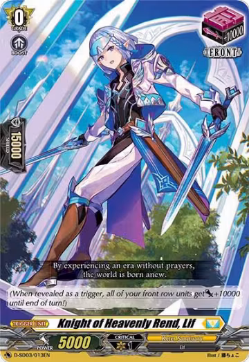 Knight of Heavenly Rend, Lif (D-SD03/013EN), D-SD03: Tohya Ebata -Apex Ruler- — Vanguard card price