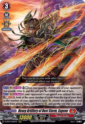 Heavy Artillery of Dust Storm, Eugene (D-BT01/002EN), D-BT01: Genesis of the Five Greats — Vanguard card price