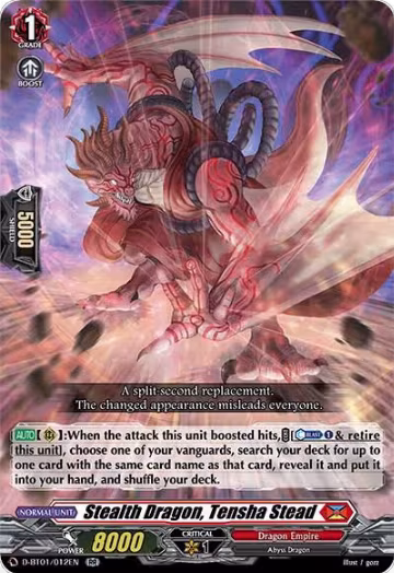 Stealth Dragon, Tensha Stead (D-BT01/012EN), D-BT01: Genesis of the Five Greats — Vanguard card price