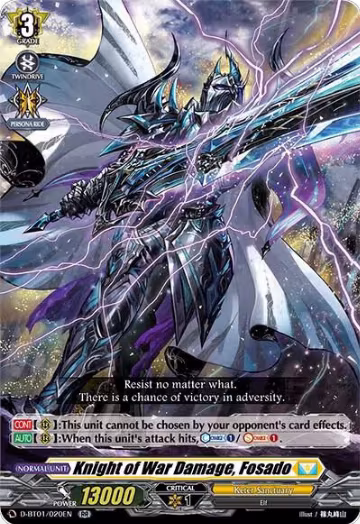 Knight of War Damage, Fosado (D-BT01/020EN), D-BT01: Genesis of the Five Greats — Vanguard card price