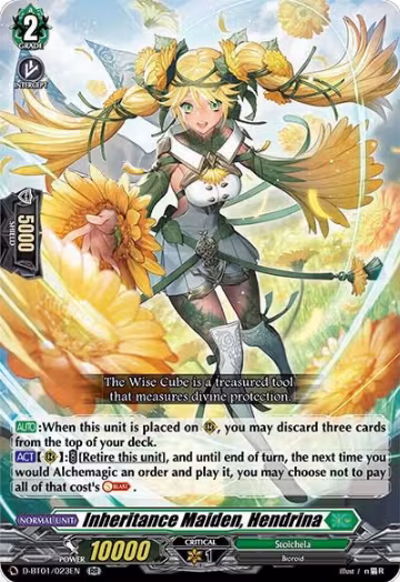 Inheritance Maiden, Hendrina (D-BT01/023EN), D-BT01: Genesis of the Five Greats — Vanguard card price